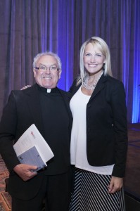 Monica Pedersen with Father Rubey