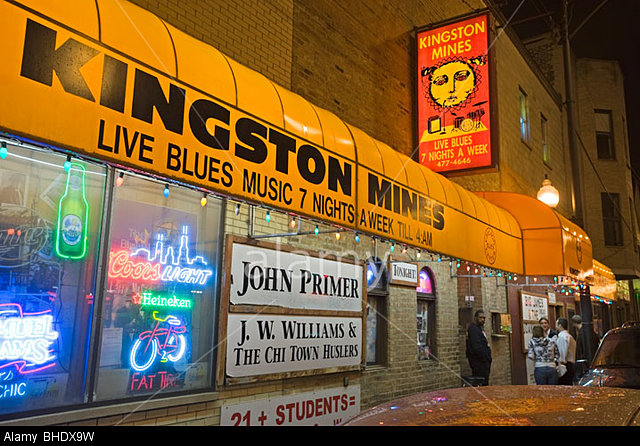 The famous "Kingston Mines" blues club in the Lincoln area. Chicago, Illinois, usa